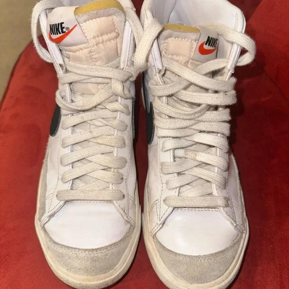 Nike White and Black High-Top Sneakers - Picture 2 of 4